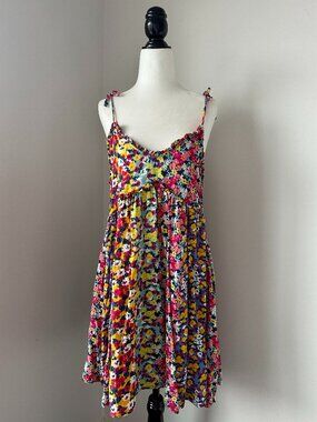 🧚🏼‍♀️ Patrons of Peace Floral Boho Cottagecore Summer Mini Dress Medium